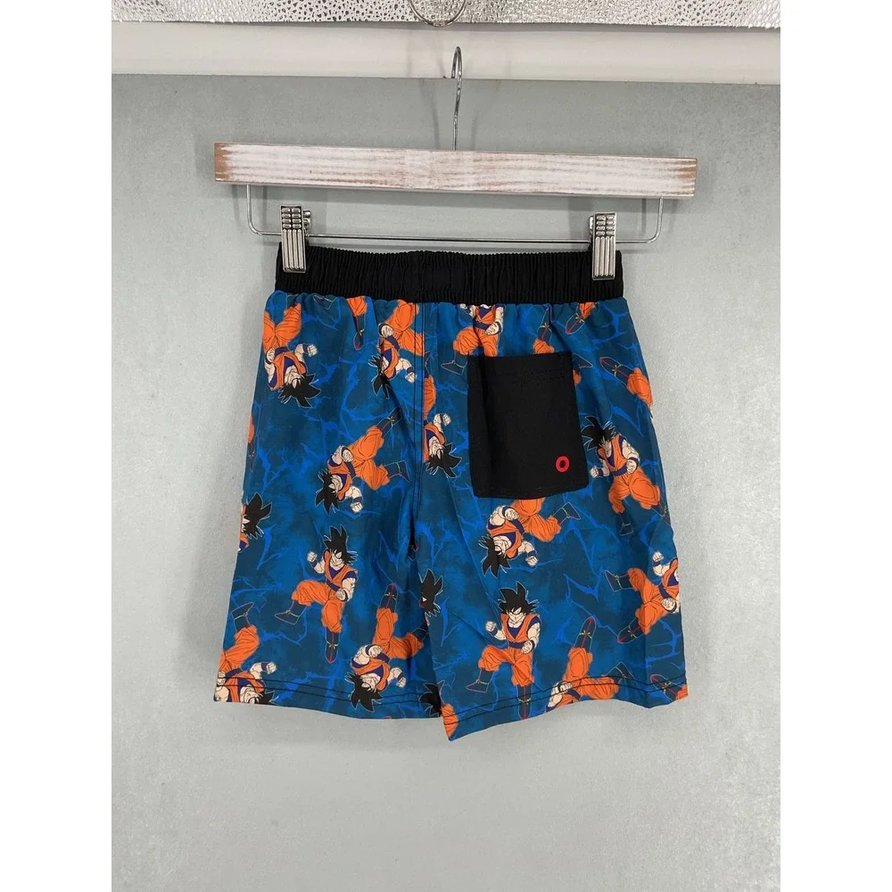 Dragon Ball Z Boys Swim Trunks Goku Graphic Blue Board Shorts Size 6/7